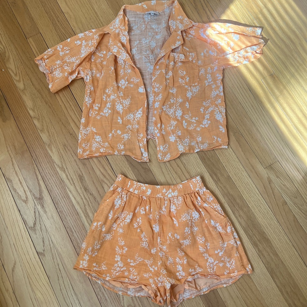 Sabo Skirt Orange Two-Piece Set